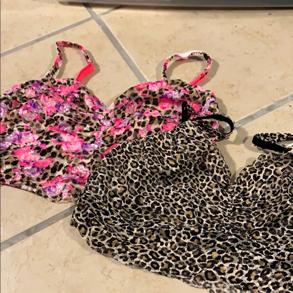 2 mesh bralettes 1 with tags 1 without